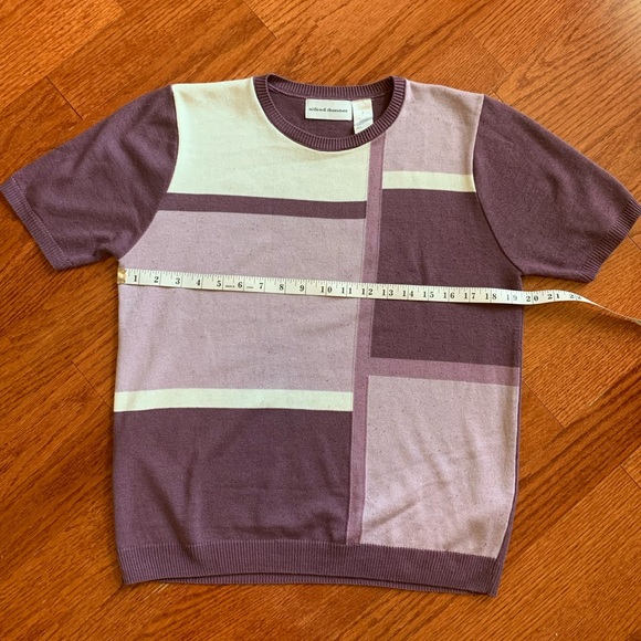 Alfred Dunner, purple geometric short sleeve sweater, size small - Picture 9 of 10